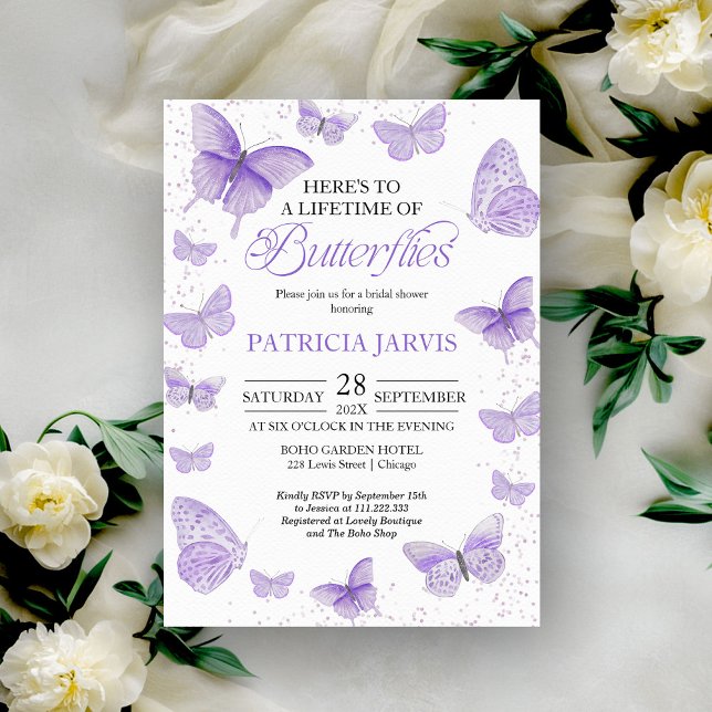 A Lifetime of Butterflies Bridal Shower Invitation (Creator Uploaded)