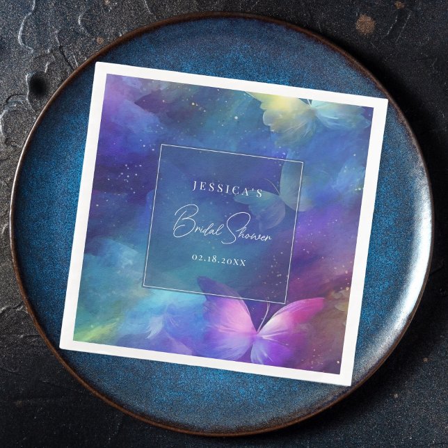 A Lifetime of Butterflies Bridal Shower Napkin (Creator Uploaded)