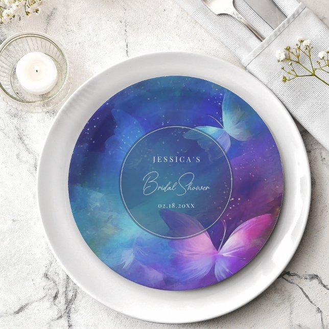 A Lifetime of Butterflies Bridal Shower Paper Plate (Creator Uploaded)