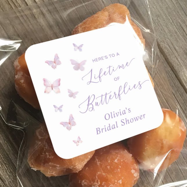 A Lifetime of Butterflies Bridal Shower  Square Sticker (Creator Uploaded)