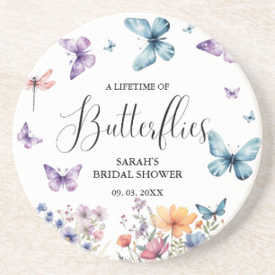 A lifetime of butterflies Bridal Shower Table Coaster
