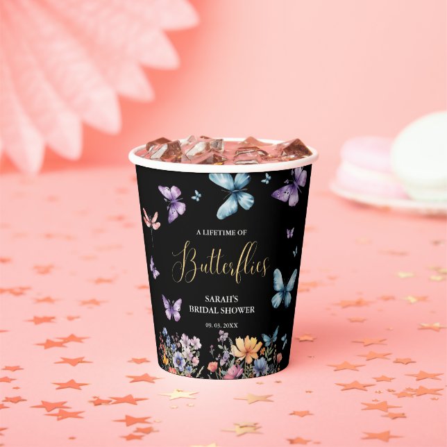 A lifetime of butterflies Bridal Shower Table Paper Cups (Insitu)