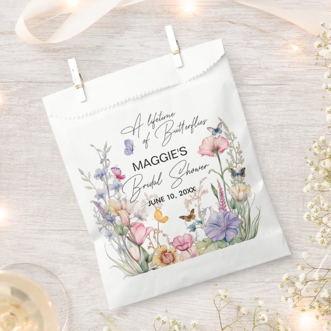 A Lifetime of Butterflies Wildflower Bridal Shower Favour Bag (Clipped)