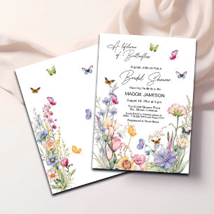 A Lifetime of Butterflies Wildflower Bridal Shower Invitation