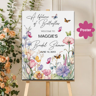 A Lifetime of Butterflies Wildflower Bridal Shower Poster