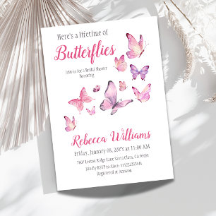 A Lifetime of Butterfly Purple Bridal Shower Invitation