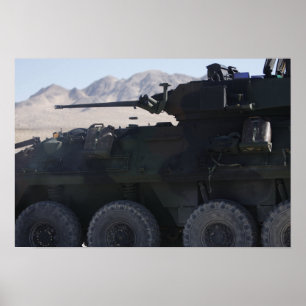 A light armoured vehicle fires poster