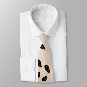 A light beige necktie with an artistic design