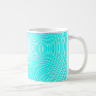A light blue circles on a lighter blue background coffee mug