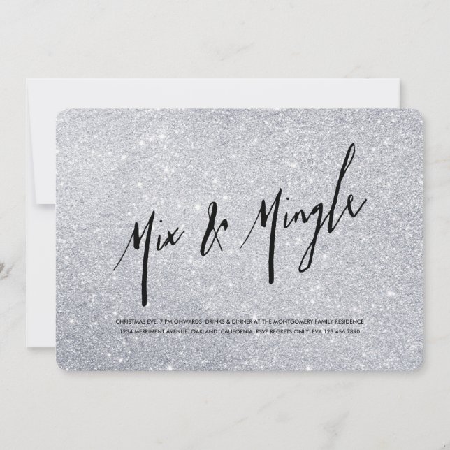 A li'l Silver Holiday Party Invitation (Front)