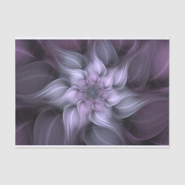 A Lilac Storm Fractal Flower Tissue Paper (Front)