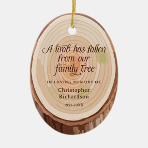A Limb Has Fallen Personalised Photo Memorial Ceramic Ornament