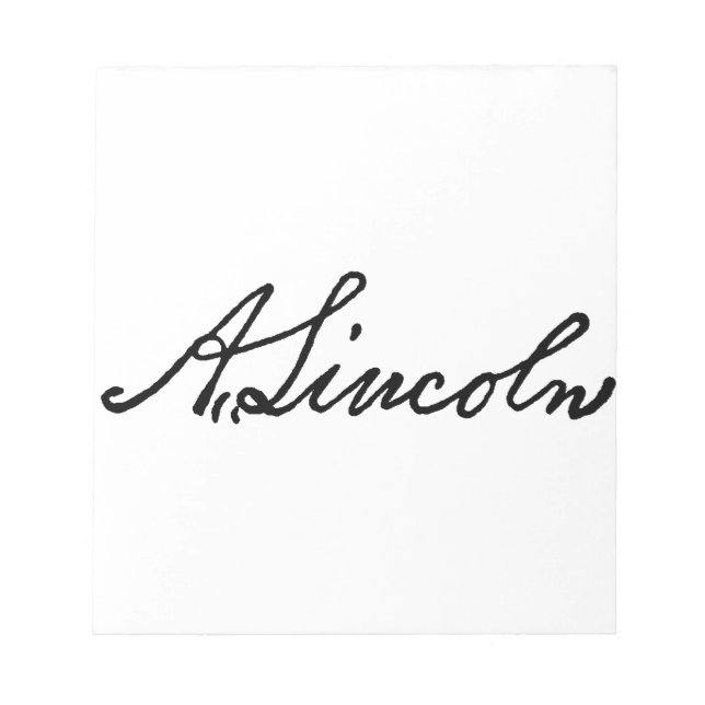 A Lincoln signature Notepad (Front)