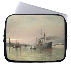 A Liner and Other Shipping before the Statue of Li Laptop Sleeve