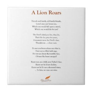 A Lion Roars Poem Tile