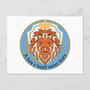 A Lion’s Heart Never Fears Regal Courage Postcard