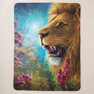 A Lion's Stance Sherpa Blanket