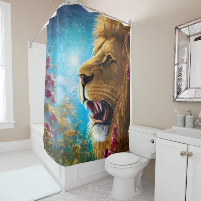 A Lion's Stance  Shower Curtain (In Situ)