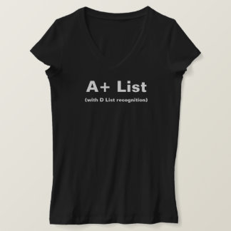 A+ List Ladies Black V-Neck T-Shirt