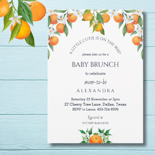 A Litte Cutie Orange Citrus Baby Brunch Invitation