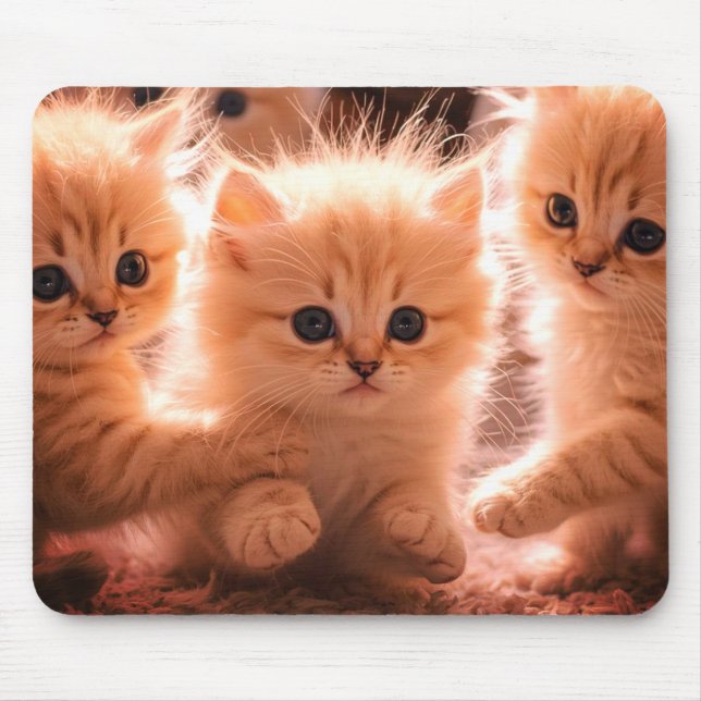 A Litter Of Cute Kittens on Laptop Desktop Tablet Mouse Pad (Front)