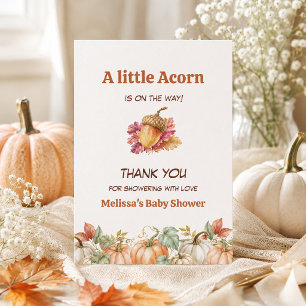 A Little Acorn Autumn Fall Baby Shower Thank You Card