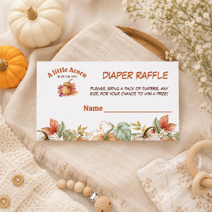 A Little Acorn Fall Baby Shower Diaper Raffle Enclosure Card