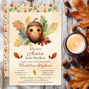 A Little Acorn Fall Baby Shower Invitation