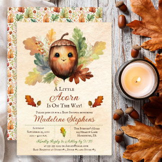 A Little Acorn Fall Baby Shower Invitation