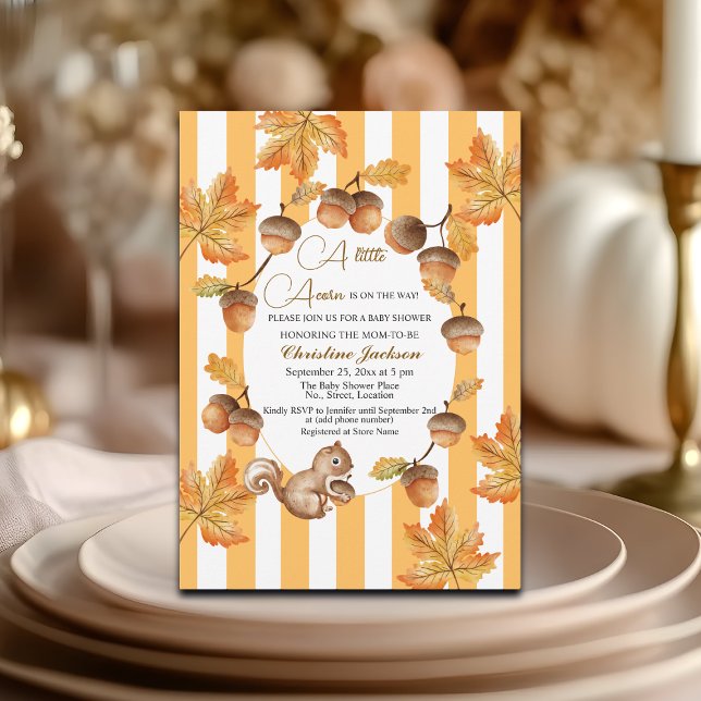 A Little Acorn Fall Plaids Baby Shower  Invitation (Creator Uploaded)