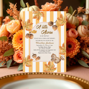 A Little Acorn Fall Plaids Baby Shower Invitation