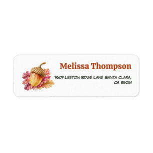 A Little Acorn Is on the Way Fall Baby Shower Return Address Label