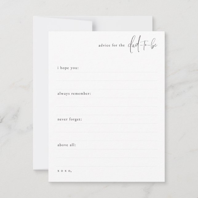A Little Advice for the Dad-to-Be Card (Front)