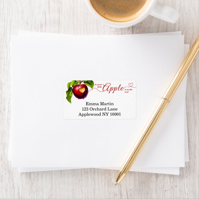 A Little Apple Is On The Way | Fall Baby Shower  Label (Insitu)