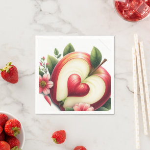 A Little Apple Is On The Way Fall Baby Shower Napkin
