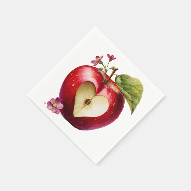 A Little Apple Is On The Way | Fall Baby Shower  Napkin (Corner)