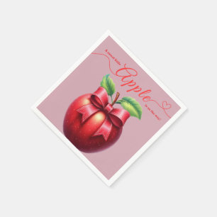 A Little Apple Is On The Way   Fall Baby Shower  Napkin