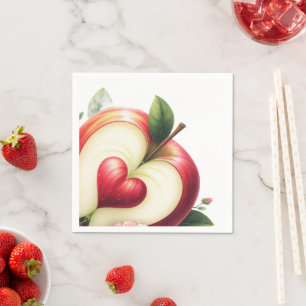 A Little Apple Is On The Way Fall Baby Shower Napkin