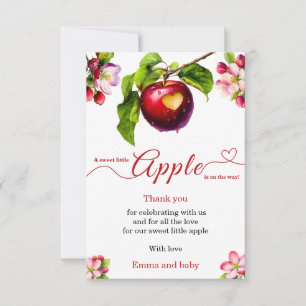 A Little Apple Is On The Way   Fall Baby Shower  Thank You Card