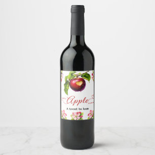 A Little Apple Is On The Way Fall Baby Shower Wine Label