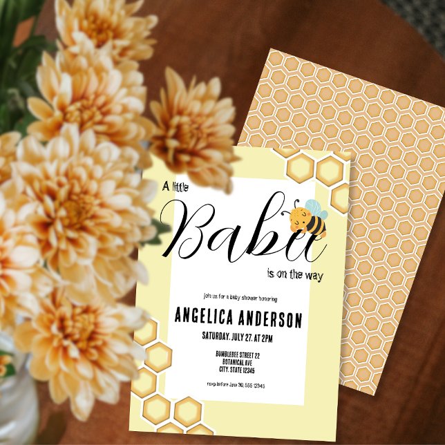 A little babee is on the way Bumblebee Baby Shower Invitation (Creator Uploaded)