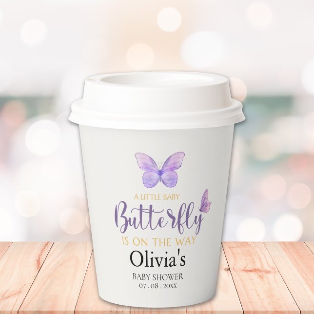 A Little Baby Butterfly is on The Way Baby shower Paper Cups (Creator Uploaded)