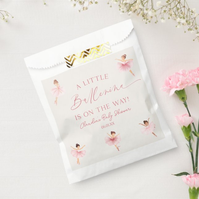 A Little Ballerina Pink Ballet Baby Shower Favour Bag (Sealed)