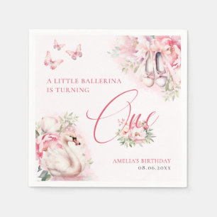 A Little Ballerina Swan Lake First Birthday Napkin