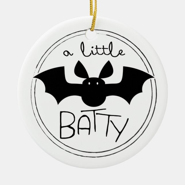 A Little Batty Ceramic Tree Decoration (Front)