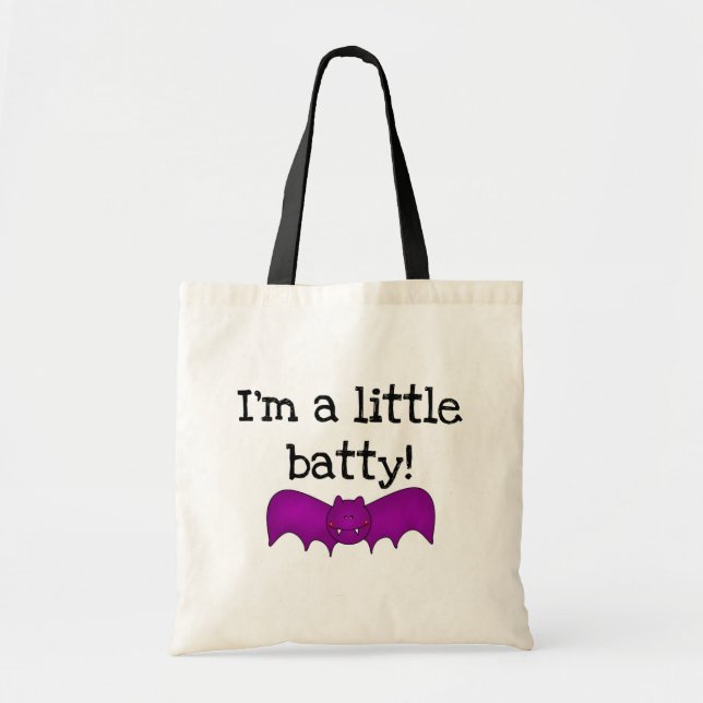 A Little Batty Halloween T-shirts and Gifts Tote Bag (Front)