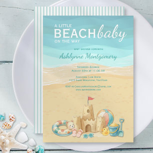 A Little Beach Baby Sandcastle Shower Invitation 