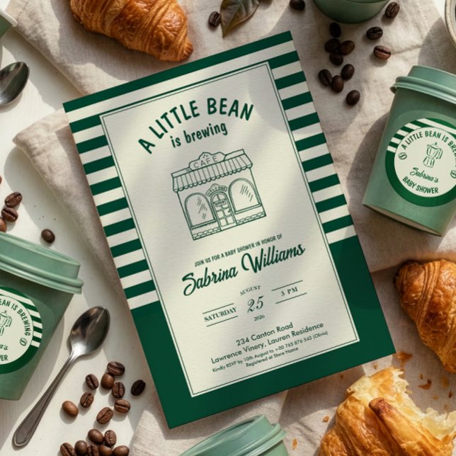 A Little Bean Is Brewing Baby Shower Invitation (Creator Uploaded)