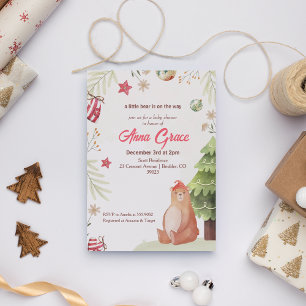 A Little Bear Christmas Baby Shower Invitation