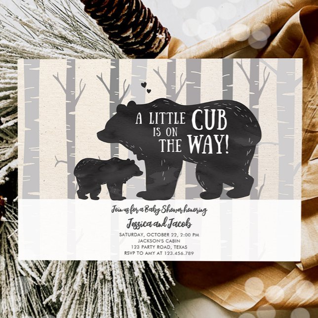 A Little Bear Cub is on the Way Baby Shower Invitation (Creator Uploaded)